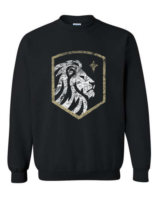 YOUTH SIZES - Crewneck Sweatshirt - Distressed Crest Print