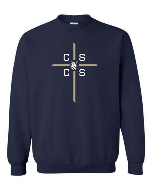 YOUTH SIZES - Crewneck Sweatshirt - Cross Print