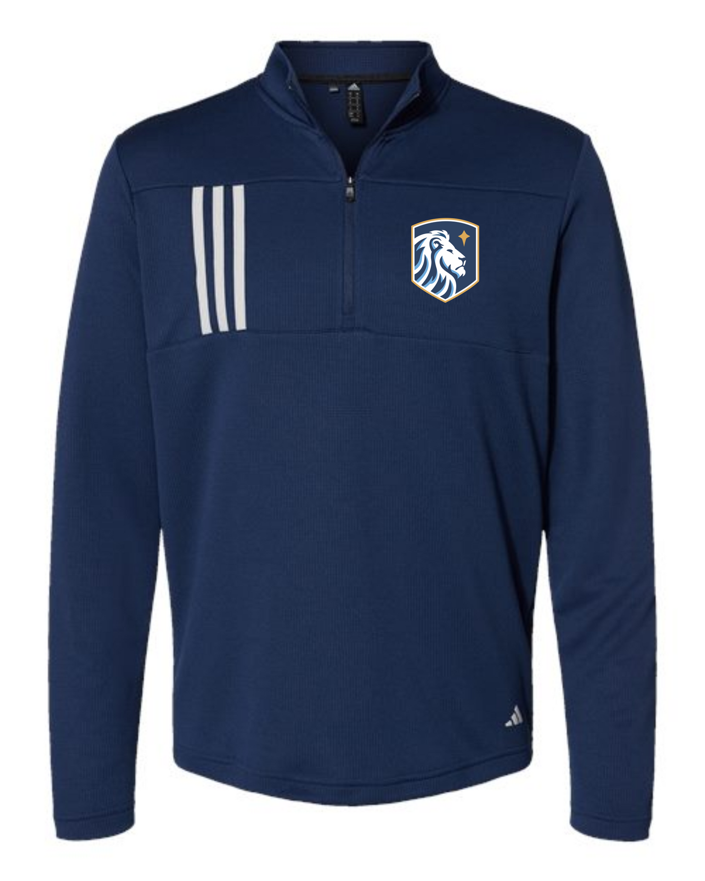 Adidas 3 Stripe Double Knit Quarter Zip Pullover