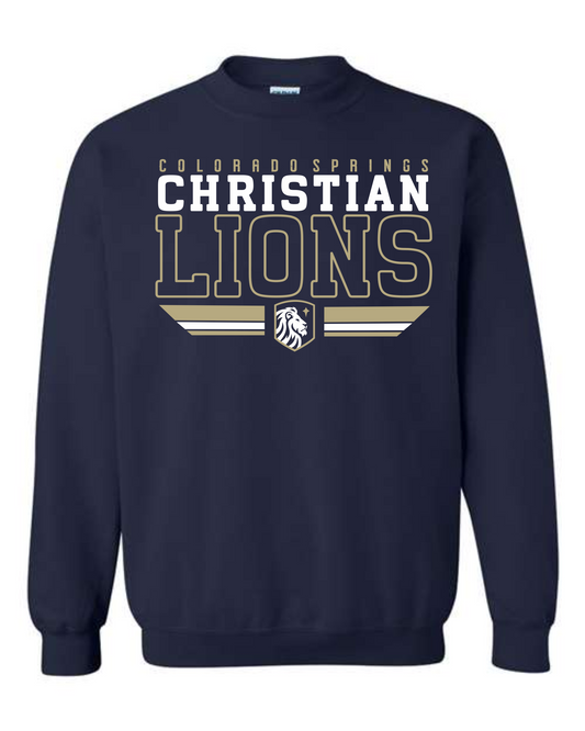 ADULT and YOUTH sized - Crewneck sweatshirt - Christian Lions print