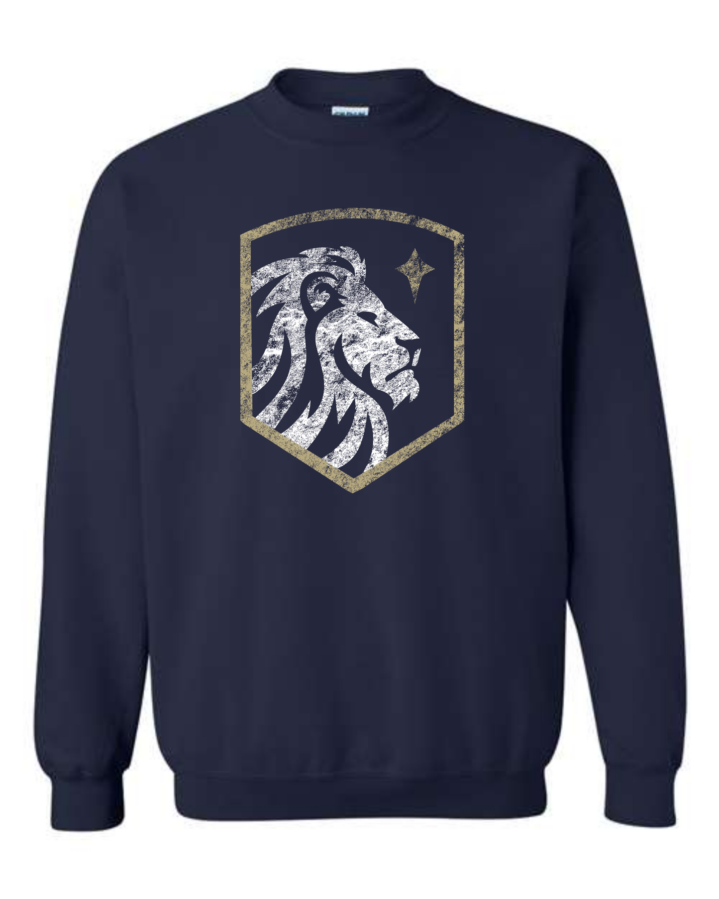 YOUTH SIZES - Crewneck Sweatshirt - Distressed Crest Print