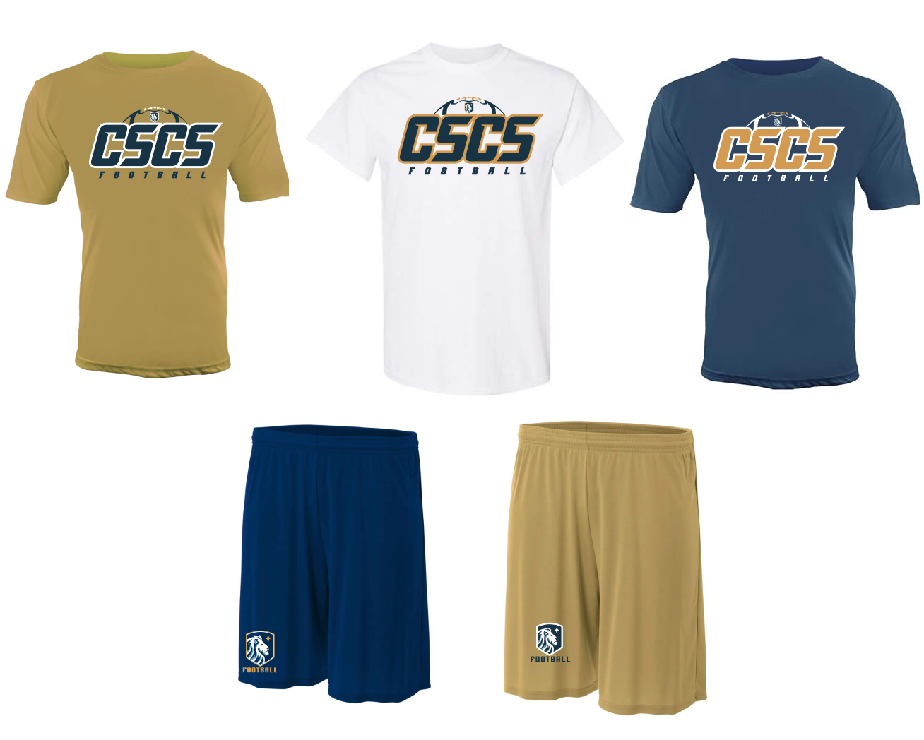 CSCS Football Player Pack - EACH PLAYER PACK INCLUDES 3 SHIRTS AND TWO PAIRS OF SHORTS