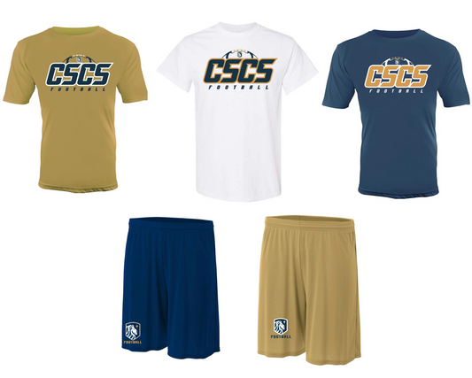 CSCS Football Player Pack - EACH PLAYER PACK INCLUDES 3 SHIRTS AND TWO PAIRS OF SHORTS