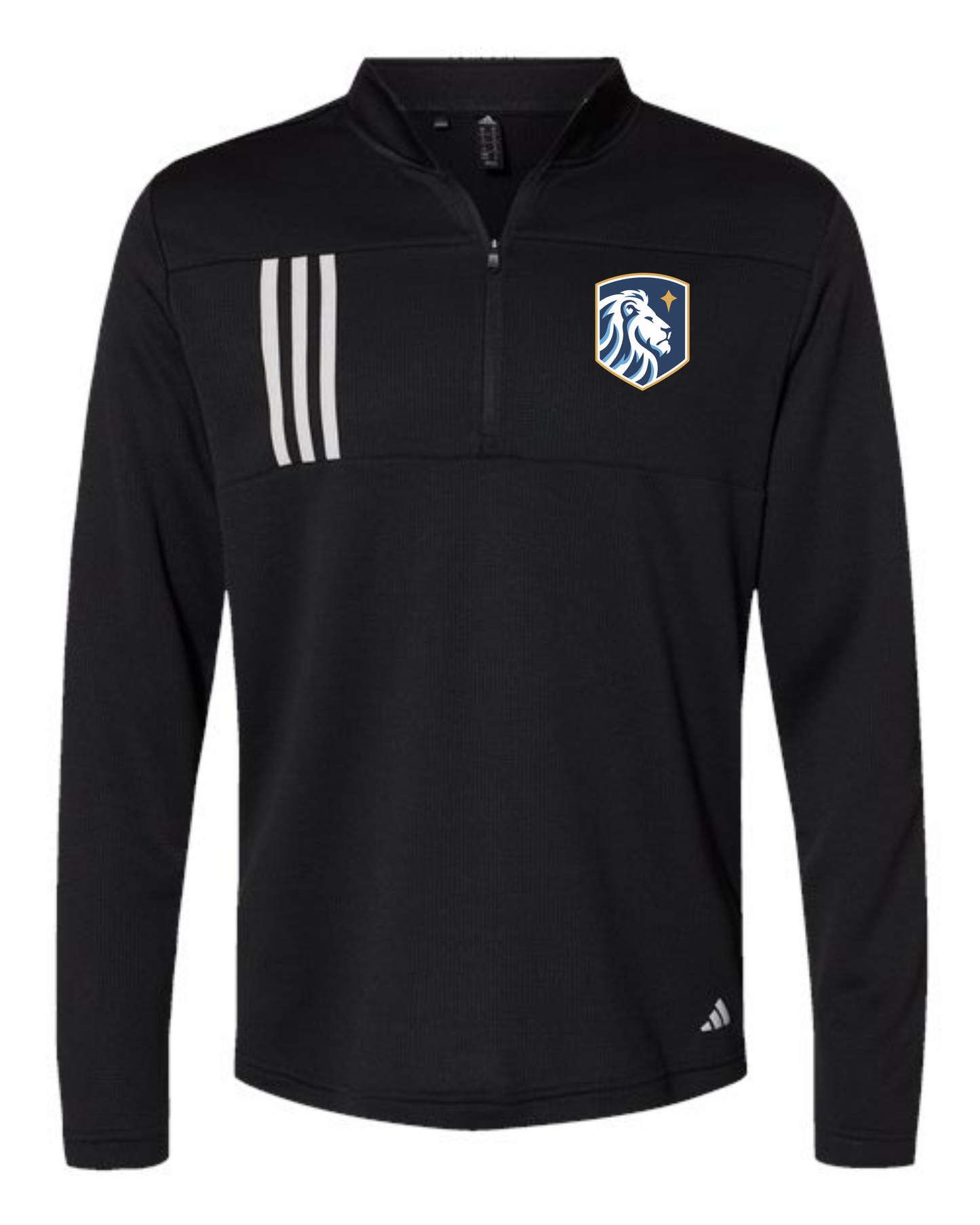 Adidas 3 Stripe Double Knit Quarter Zip Pullover