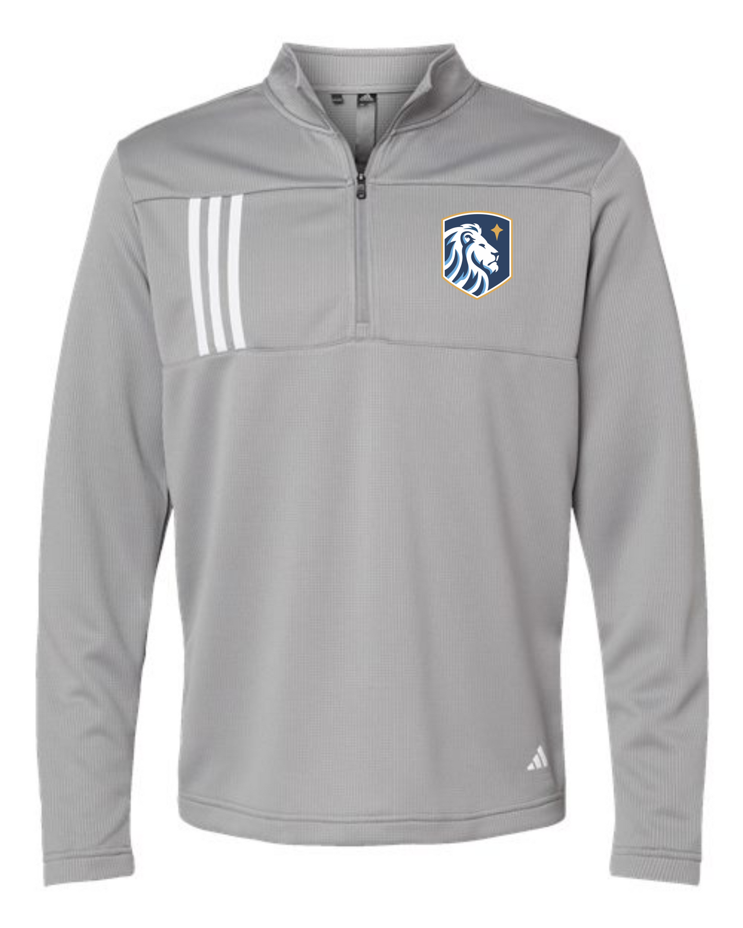 Adidas 3 Stripe Double Knit Quarter Zip Pullover