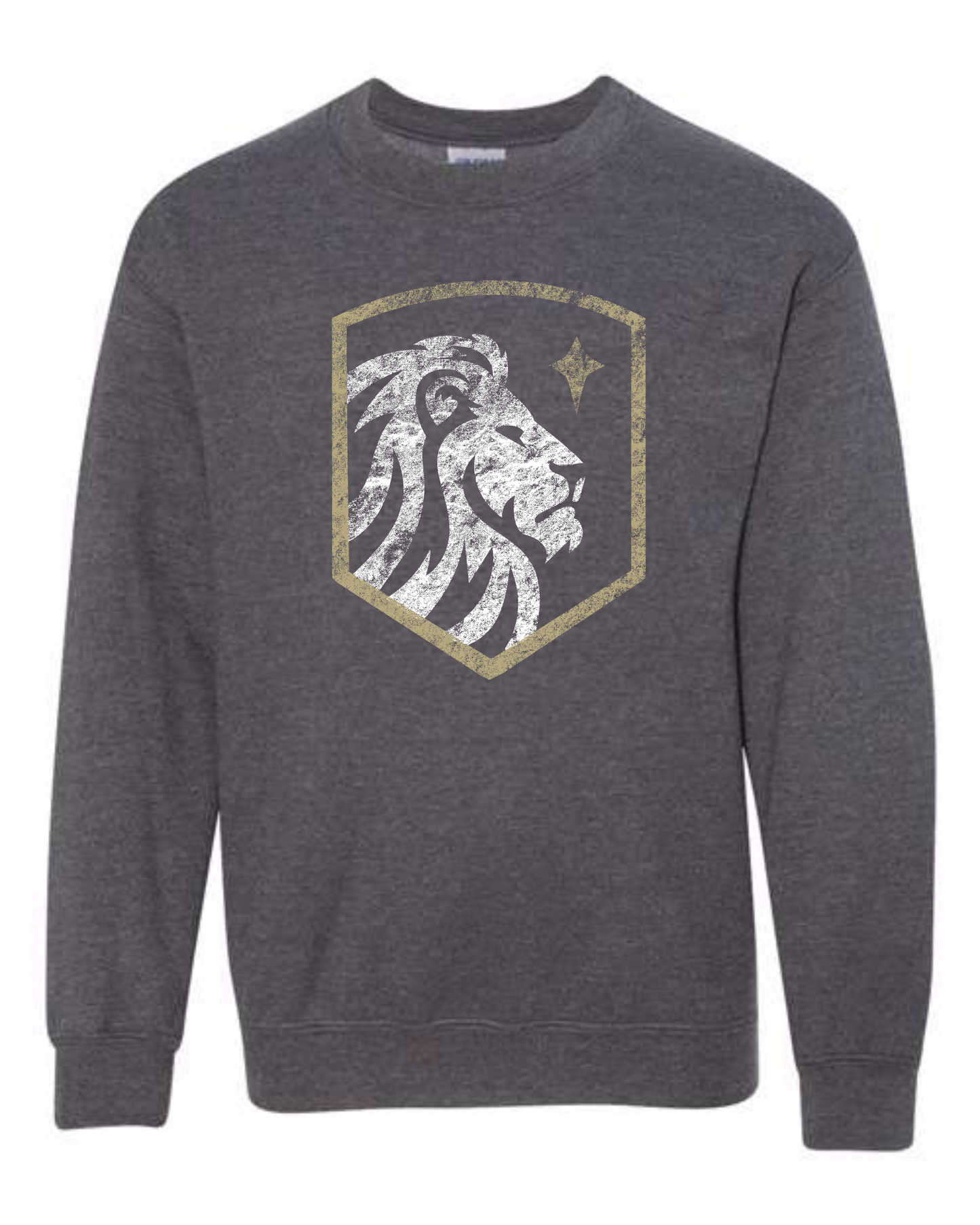 YOUTH SIZES - Crewneck Sweatshirt - Distressed Crest Print