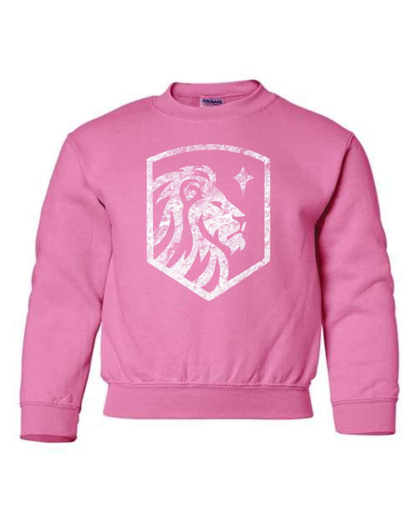 YOUTH SIZES - Crewneck Sweatshirt - Distressed Crest Print